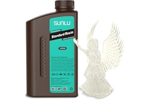SUNLU 3D Drucker Resin 1KG, 405nm UV Härtendes Standard Photopolymer Schnellharz für 4K/8K LCD/DLP/SLA 3D Druck, Hohe Präzision, Geringe Schrumpfung, Transparent 1000g