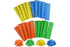 WMYCONGCONG Lot de 400 1-100 Etiquette d'oreille en plastique pour chèvre, mouton, cochon, bleu, jaune, orange, vert