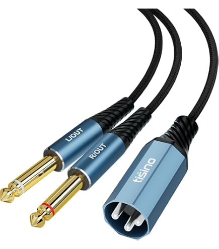 Tisino Dual 6,35 mm TS jack naar XLR splitterkabel (3 m), XLR