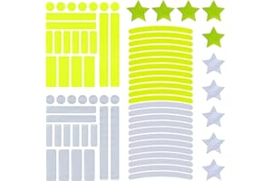 NINVVS 76 reflective stickers, highly reflective bicycle reflective stickers, reflective stickers of different colors and shapes, motorcycle reflective stickers, suitable for bicycle helmets