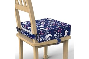 MATIVE Sitzerhöhung Stuhl Kind, Stärkere Unterstützung Rutschfeste Unterseite Doppelte Sichere Riemen Sitzerhöhung, Esszimmer, Kleinkind Tragbares Reise-Erhöhungskissen（Blau）