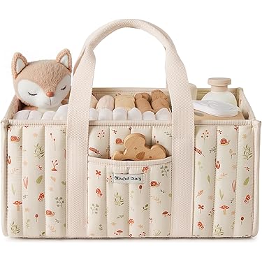 M MUNCASO Baby luier Caddy Organizer, opvouwbare vilten opbergtas met meerdere vakken en flexibele compartimenten, draagbare auto reisorganisator voor het verschonen van luier, doekjes, pasgeboren