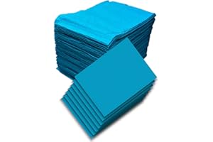 SMARTNAIL 100 Stück 42,5 x 32 cm Dental Lätzchen Einweg 2-lagig Wasserdicht Piercing Tattoo Papier Tischdecken Clean Pad Patient Serviette Tissue Lätzchen für Zahnklinik, Tattoo Station (Caribbean Blue)