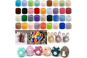 YIEUR 36 Farben Nadelfilz Set, 108g Bunte Filzwolle Starterset zum filzen, Mehrfarbig Schafwolle Kits zum Nassfilzen und Trockenfilzen DIY Handwerk (bunt-36pcs)