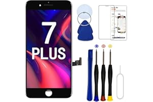 Dinow für iPhone 7 Plus Display Ersatz (Schwarz) 5.5 Zoll Touch Screen iPhone 7 Plus Display Digitizer Frame Assembly mit 3D Touch + Tool Kit + Display Schutzfolien，Modell：A1661, A1784, A1785