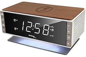 techno line WT487 - Radiodespertador con función de Carga IQ (Carga inalámbrica, función de Carga inductiva)