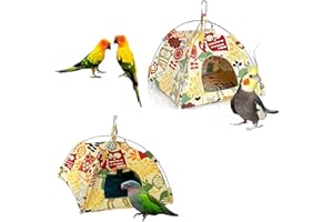 Vinnykud Parrot Hammock Bird Nest Birds Tent House with a Pad Removable And Washable Parrots Hanging Snuggle Cave