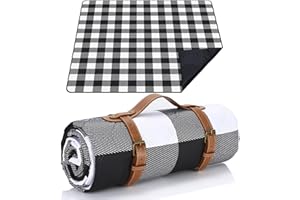 LIYUABU Picknickdecke 200 x 200cm,Gitter Picknickdecke Wasserdicht,Tragbare Waschbar Extra Große Stranddecke Sandfreie,Campingdecke Isoliert mit Tragegriff,Perfekt für Picknick,Outdoor,Camping,Beach,Park