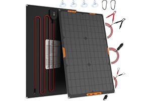 OYMSAE 30 Watt 12 Volt Solar Panel Solar Trickle Charger 30W 12V Portable Solar Battery Charger & maintainer with Cigarette Lighter Plug & Alligator Clip