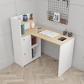 Durusilya Mobilya L Desk Left Direction with Cabinet with Bookcase