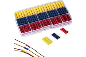 RUNCCI-YUN 200PCS Connettori Elettrici, Terminali Elettrici a Crimpare Set di Connettori Femmina e Maschio, Terminali Elettrici a Vanga Isolati, Connettori di Giunzione di Testa - Blu, Rosso, Giallo