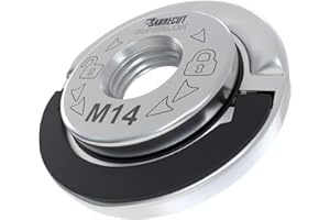 1 x SabreCut GRNSCB 45 mm M14 Smerigliatrice angolare in acciaio inossidabile per impieghi gravosi a cambio rapido Dado flangiato di fissaggio