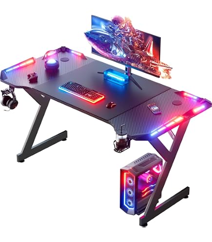 KESSER® Table de jeu ultime Z-Frame Bureau de jeu avec porte-boisson Crochet pour écouteurs