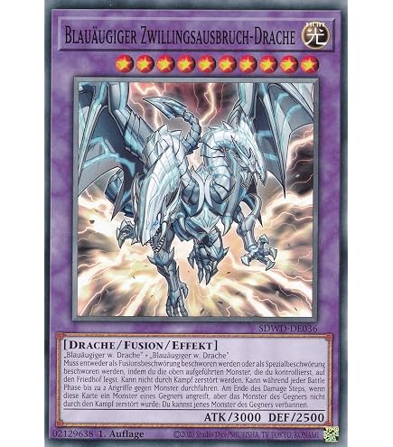 Carte Yugioh Dragon Argenté Indigo - Ultra Rare - 1ère édition Allemande - Deck Structure : Blue Eyes White Destiny - Near Mint