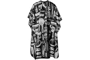 HUANCHENDA Friseurumhänge Haar Salon Cape, Professionelle Haar Styling Cape Nylon Haarschnitt Salon Cape Kleid Friseursalon mit Druckknopfverschluss