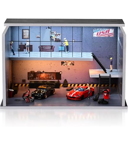 Garage Diorama with Decals for 1/64 Scale Models by American