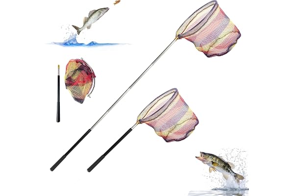Teleskopisk håv för barn 41-150 cm - Fångstnät för fisk, fjärilar och djur - Perfekt för strand, trädgård, pool och damm