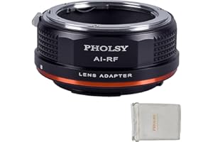 PHOLSY Bague d'adaptation Compatible avec Nikon F (AI) objectifs et Canon EOS RF Boîtier, EOS R6 Mark II, R7, R10, R3, R5, R5C, EOS R6, EOS R, RP, Nikkor F sur Canon RF