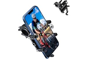 VVFLED Phone Holder for Bike, Ajustable Bicycle Phone Holder, Aluminium Alloy Stable Holder For iPhone Samsung Sony, Phone Handlebar Mount, Easy Install, For Navigate, Picture Video Shoot, 5-Point-Grip