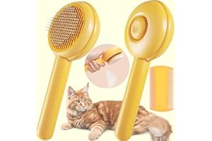 FURGROOM Cat Brush Self Cleaning-Cat Grooming Brush, Cat Comb for Kitten Puppy Massage Removes Mats, Tangles and Loose Fur, Cat Brushes for Indoor Cats Brush for Long or Short Haired Cats.