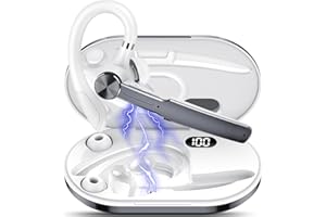 Tukio Auricular Manos Libres Bluetooth V5.3 con HD CVC8.0 Micrófono Cancelación, 110H de Tiempo de Conversación, Manos Libres Auricular Bluetooth con IPX7 Impermeable, Gris