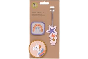 LÄSSIG Anhänger und Patches Set (3 Stk.) mit Druckknopf/School Patches Set Unicorn