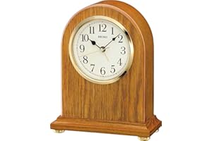 SEIKO CLOCKS Seiko QXE031B Wooden Mantel Alarm Clock
