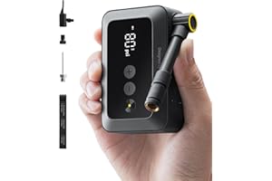 HOTO Mini Pompa per Bicicletta, Gonfiaggio Rapido 25s, 150PSI, Compressore d'Aria Portatile con Manometro, Valvole Presta e Schrader, per Bici da Corsa, Moto, MTB, E-Bike e City Bike.