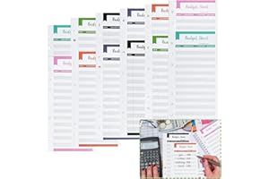 BANSUSU 36-Piece A6 Expense Tracker Sheets Set for Budget Binder, Money Saving Wallet & Cash Binder Durable, and Easy to Use - Ideal for Personal Finance and Cash Saving Goals