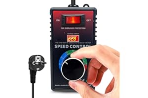 SIRYDER Drehzahlregler 230V,15A SCR Spannungsregler Mit Überlastungsschutz Drehzahlregler Motor Dimmer für Winkelschleifer Voltage Regulator 4000W Schuko Plug