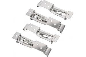 FUZVOL 4 Pcs number plate holder for Trailers, Stainless Steel Bracket with Spring Loaded Clips, Durable Frame Number Plate Holders for Caravans and Trailers, Heavy Duty Steel Construction