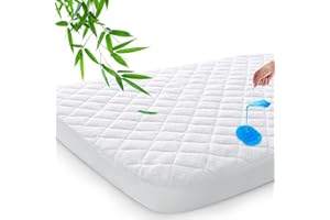 SPRINGSPIRIT Wasserdichter Reisebett-Matratzenschoner, passend für 95 x 65 cm große Reisebett-Matratze, ultraweiche Viskose aus Bambus-Frottee-Oberfläche, atmungsaktiv und pflegeleicht