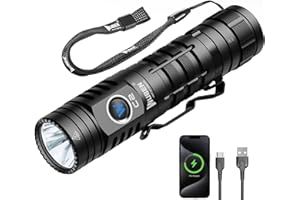 WUBEN C2 LED Ricaricabile Torcia 2000 Lumen Super Luminoso, Torcia Ricaricabile USB C con 7 Modalità di Illuminazione, Tattica IP68 Impermeabile per Emergenze, Outdoor