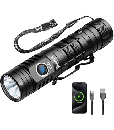Torcia LED WUBEN L3 Ricaricabile 3000 Lumen - Impermeabile IP68, USB-C, 7 Modalità, Per Campeggio, Escursionismo Ed Emergenza