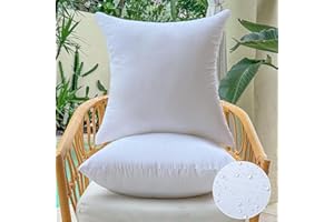 OTPIPCS Wasserdicht Kissenfüllung 40 x 40 cm 2er Set Outdoor Kissen für Couch Gartenmöbel Patio Kissen Weiße Quadratische Kopfkissen Kleine Sofa Dekorative Zierkissen