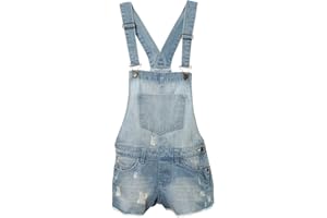 AEL New Girls Kids Denim Dungaree Outfit Shorts Dress Jumpsuit Party Size 3-14 Years