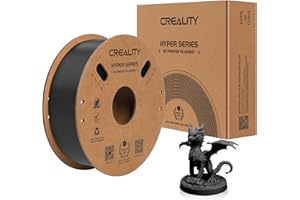 ‎CREALITY Oficjalny filament Hyper ABS, Creality filament do drukarki 3D 1,75 mm do szybkiego drukowania, odporny na wysokie temperatury, mocny i trwały, dokładność wymiarowa +/- 0,03 mm, 1 kg / szpula (czarny)