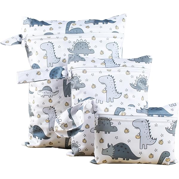 ROELLY Borsa Wet Bag 2 Pezzi - Porta Pannolini, Impermeabile, Lavabile, Motivi Animaletti, Per Neonato - Foto 5