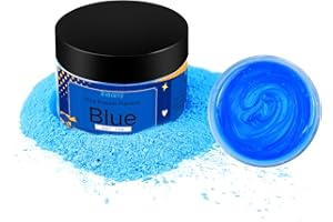 Retazly Mica Powder Epoxy Resin Pigments, 70G Candle Making Dye Metallic Pearl Glitter Colour in Bottle, Natural Colorant for Soap Making, Wax Melts, Bath Bombs Art Cosmetic Nail Makeup -Blue