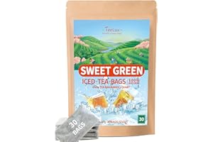 TeeLux Sweet Iced Tea Bags, Made with Green Tea and Natural Sweet Tea, Zero Calories, Quart-Sized Refreshing Iced Green Tea 30 Count
