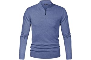 iClosam Maglione Uomo Invernali Collo Alto con Zip Pullover Giacca in Maglia Maglione Pullover Invernale Tenere Caldo