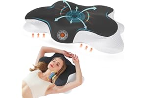 Nourideaux Ergonomisches Nackenkissen Kopfkissen Nackenschmerzen Schlafkissen Pillows for Sleeping Memory Foam Seitenschläferkissen Nackenstützkissen Orthopädisches Kissen Dunkelgrau