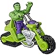 Playskool Super Hero Adventures Heroes Marvel Hulk Smash Tank, 5-Inch Figure and Motorcycle Set, Toys for Kids Ages 3 and Up , Green