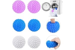 AHLMA 6 Pezzi Palline Lavatrice Palline per Asciugatrice E Lavatrice Riutilizzabili Palle per Bucato Palline per Asciugatrice per Ammorbidente Naturale Antistatica Velocizza Asciugatura