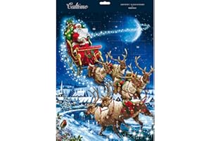 Santa & His Sleigh Pulled by Reindeer Caltime Christmas Advent Calendar 13"x17" 472435