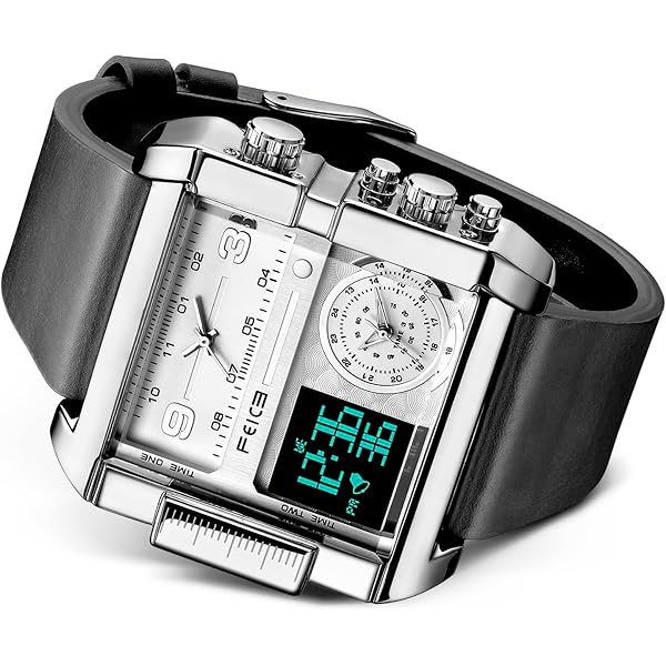 Buy OVERFLY 8925-Blue 3 Time Zone Digital Chronograph Luxury Watch