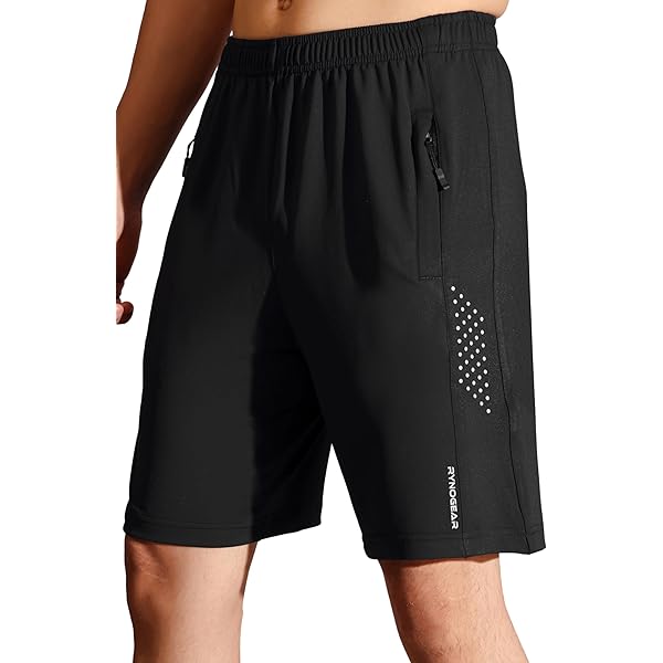 NEXGEN CLUB Shorts for Men with Zipper Pockets Quick Dry