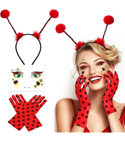 Marienkäfer-Kinderkostüm – Süßes Outfit Mit Kleidung, Diadem & Flügeln Für Kids (7–9 Jahre)