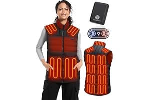 TODWARM Beheizbare Weste Damen mit Powerbank Heizweste, 15 Beheizte Zonen Beheizte Weste für Laufen Golf Wandern Reiten Beheizte Jacke