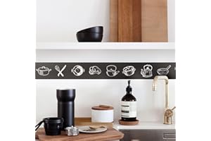 Funlife 3 rollos de cenefa autoadhesiva, papel pintado de PVC, cenefa autoadhesiva, para cocina, baño, azulejos, cenefa autoadhesiva, decoración de habitaciones, impermeable, motivos, 10 x 600 cm,